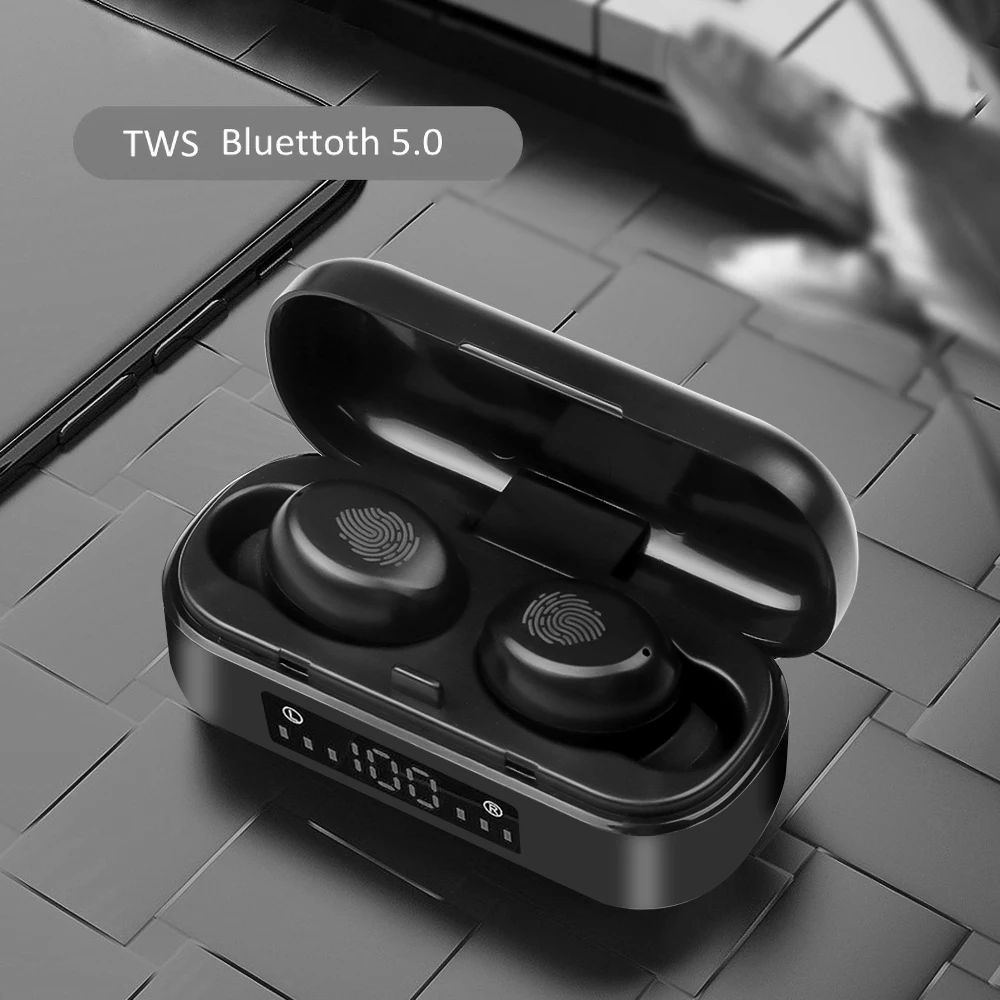 Fingerprint Touch Earphone Wireless TWS M8 Bluetooth Earphones Earbuds with Charging Box Handsfree Sports Headset for Phone | Электроника