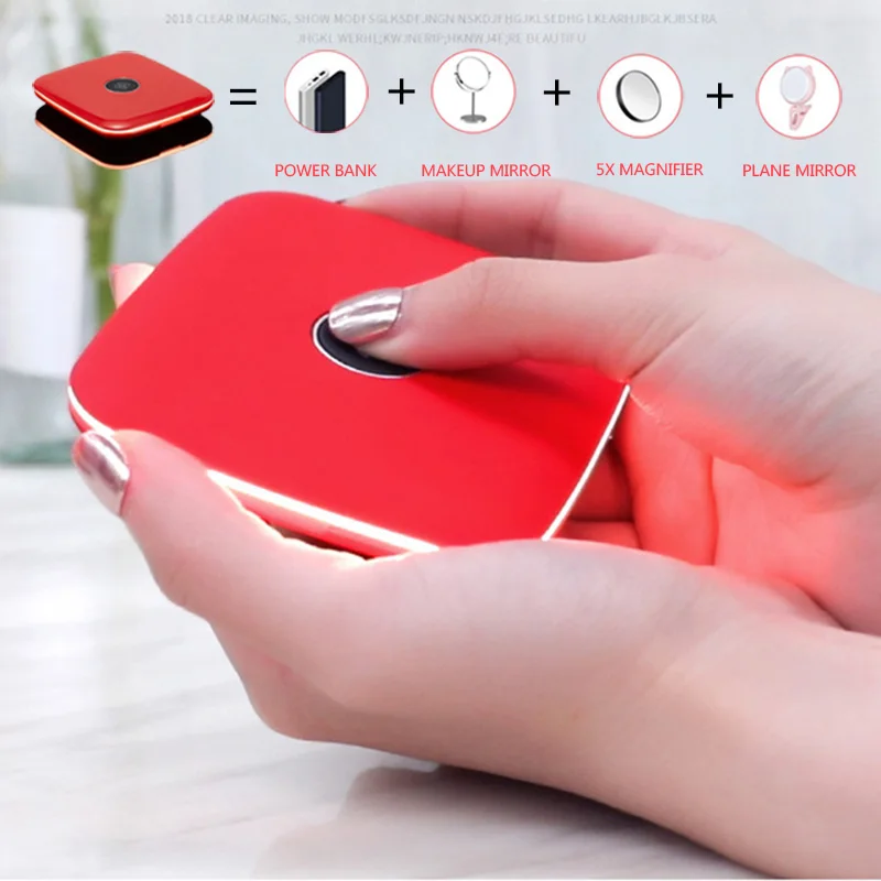 Multifunctional Portable Makeup Mirror Wireless Charger 2000mAh Power Bank 5X magnifier Mini Circular Make up Mirror Tools
Multifunctional Portable Makeup Mirror Wireless Charger 2000mAh Power Bank 5X magnifier Mini Circular Make up Mirror Tools