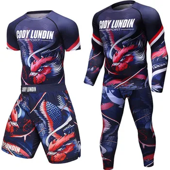 MMA Compression sets T shirts+Pants Tracksuit Men Sport Jogging Rashguard Running Set Bjj Gym Clothes Mens Fitness Workout Tight 
MMA Compression sets T shirts+Pants Tracksuit Men Sport Jogging Rashguard Running Set Bjj Gym Clothes Mens Fitness Workout Tight