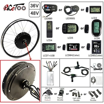 

48V 1000W Front Motor Wheel Electric Bicycle Conversion Kit Hub with Optional 20"-29" 700C Rim Wuxing Throttle KT-PAS E-bike Kit