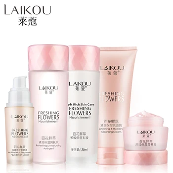 5pcs/Lot LAIKOU Facial Skin Care Set Moisturizing Hydration Whitening Toner+Lotion+Cleanser+ Face Cream+ Luqid Foundation Korean
5pcs/Lot LAIKOU Facial Skin Care Set Moisturizing Hydration Whitening Toner+Lotion+Cleanser+ Face Cream+ Luqid Foundation Korean