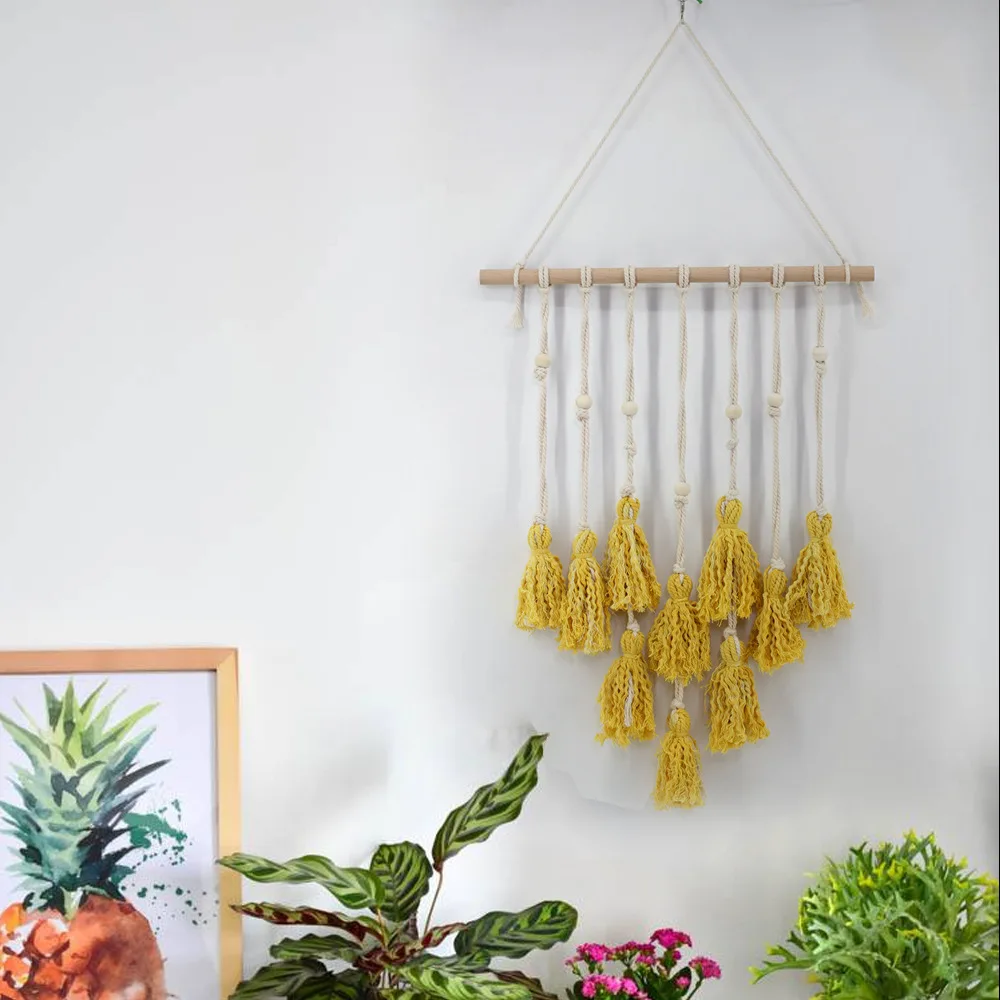 Macrame Woven Wall Hanging Boho Chic Bohemian Home Geometric Art Photos Tapestry Home Decor with Clips
Macrame Woven Wall Hanging Boho Chic Bohemian Home Geometric Art Photos Tapestry Home Decor with Clips