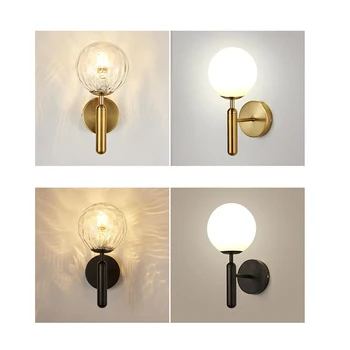 Tiooka Modern Sconces Light-fixture Black Golden Wall-Lamp with Round Ball Glass lampshade for Bedside TV Background Lighting
Tiooka Modern Sconces Light-fixture Black Golden Wall-Lamp with Round Ball Glass lampshade for Bedside TV Background Lighting