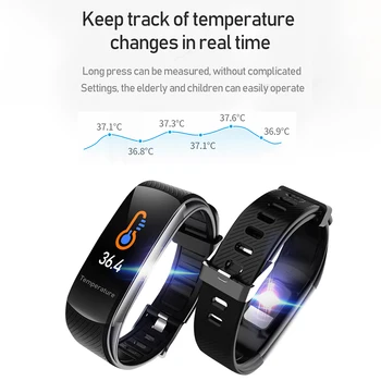 C6T Body Temperature Smart Band Information Push IP67 Waterproof Sports Bracelet Blood Pressure Monitoring Smart Bracelet
C6T Body Temperature Smart Band Information Push IP67 Waterproof Sports Bracelet Blood Pressure Monitoring Smart Bracelet