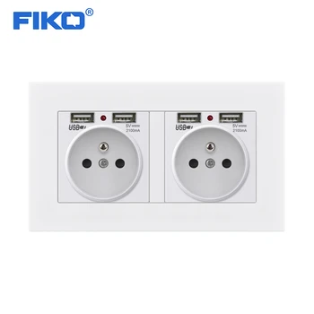 FIKO 16A PC panel socket French EU standard 2Gang socket with dual usb , family hotel 146*86mm wall multi-frame socket with usb
FIKO 16A PC panel socket French EU standard 2Gang socket with dual usb , family hotel 146*86mm wall multi-frame socket with usb