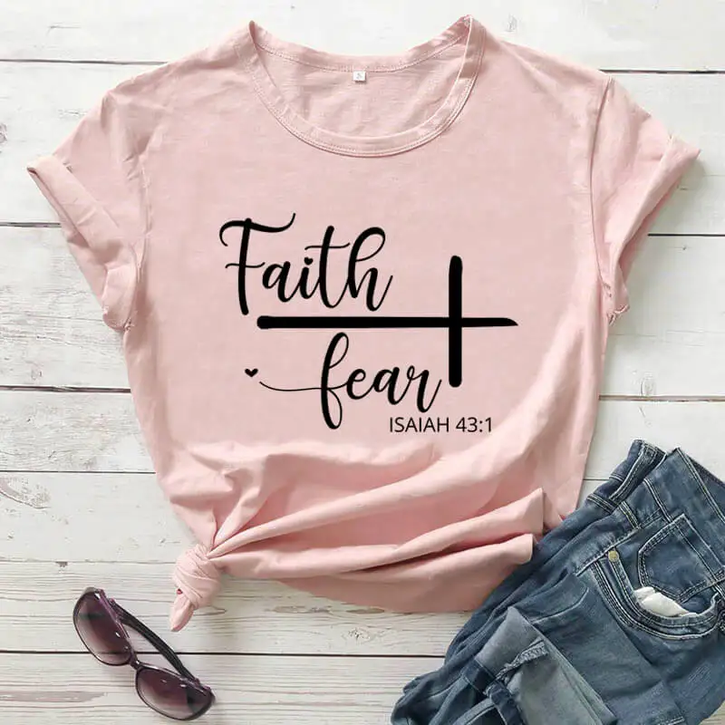 Faith Over Fear Printed Christian T Shirt New Arrival Casual 100%Cotton Funny T Shirt Christian Shirts for Women Faith Shirts
Faith Over Fear Printed Christian T Shirt New Arrival Casual 100%Cotton Funny T Shirt Christian Shirts for Women Faith Shirts