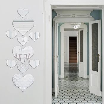 Wall Art Sticker DIY 3D Heart-shaped Sign Mirror Stickers Silver Acrylic Mirror Decals Home Decor Couples Living Room Decoration
Wall Art Sticker DIY 3D Heart-shaped Sign Mirror Stickers Silver Acrylic Mirror Decals Home Decor Couples Living Room Decoration