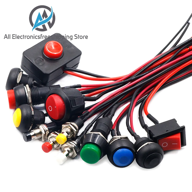 12mm Push button switch waterproof small car circuit wire speaker electrical mini boat shape round line PBS-11B PBS-33b
12mm Push button switch waterproof small car circuit wire speaker electrical mini boat shape round line PBS-11B PBS-33b