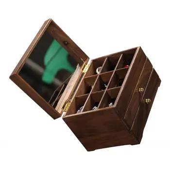 3 Layers Black Walnut Wooden Jewelry Box Case for Ring, Necklace, and Earring Organizer
3 Layers Black Walnut Wooden Jewelry Box Case for Ring, Necklace, and Earring Organizer