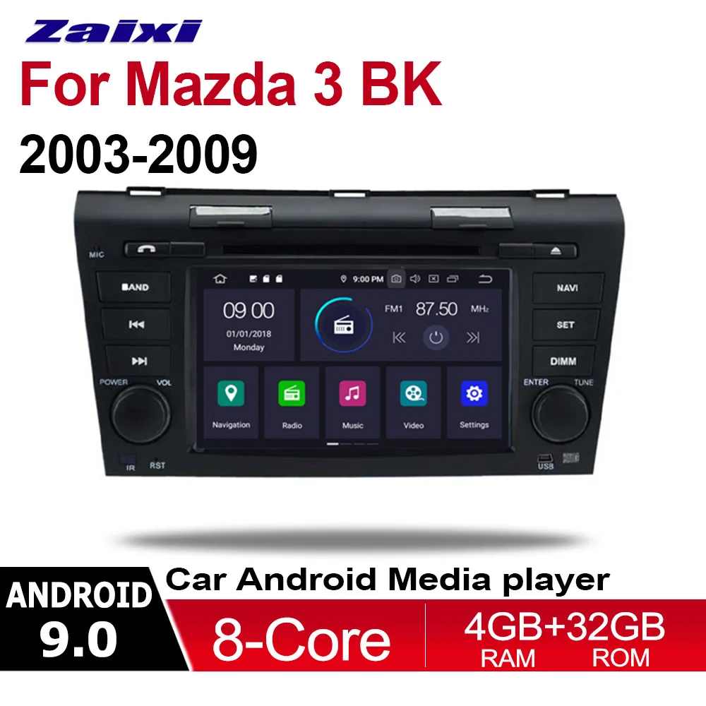 Автомобильный мультимедийный DVD Android 9 0 для Mazda 3 BK 2003 2004 2005 2006 2007 2008 2009 4G Bluetooth WIFI BT