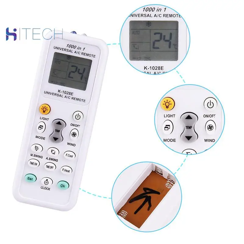 Universal 1000 in 1 K-1028E LCD Low Power Consumption Air Condition A/C Remote Control Controller
Universal 1000 in 1 K-1028E LCD Low Power Consumption Air Condition A/C Remote Control Controller