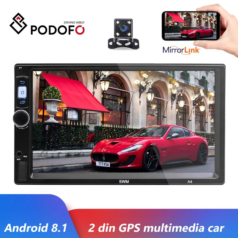 Podofo 2Din Car Radio Android 8.1 Car MP5 Multimedia Player Universal GPS Navigation Bluetooth Wifi FM USB Car Audio Stereo
Podofo 2Din Car Radio Android 8.1 Car MP5 Multimedia Player Universal GPS Navigation Bluetooth Wifi FM USB Car Audio Stereo