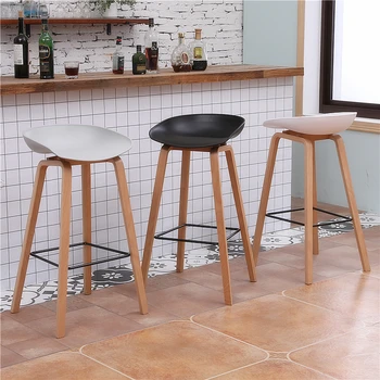 Nordic Simple Solid Wood Bar Stool Home Bar Chair Plastic Bar Front Desk Cashier Chair Customized Designer Restaurant Furniture 
Nordic Simple Solid Wood Bar Stool Home Bar Chair Plastic Bar Front Desk Cashier Chair Customized Designer Restaurant Furniture