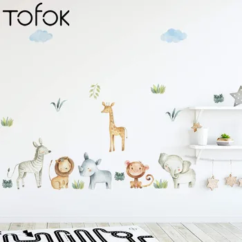 Tofok Forest Lion Monkey DIY Wall Stickers for Baby Kid Room Fresh Pastoral Style Parlor Baby Children Room Cartoon Mural Decals 
Tofok Forest Lion Monkey DIY Wall Stickers for Baby Kid Room Fresh Pastoral Style Parlor Baby Children Room Cartoon Mural Decals
