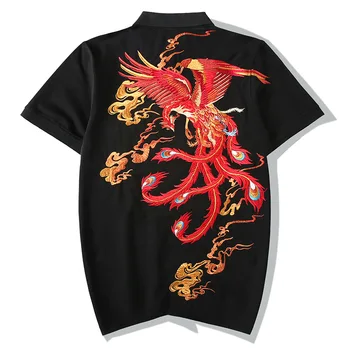 Chinese Style Fire Phoenix Embroidery Men's polo shirts Short Sleeve Fashion Summer Turn-down Collar Tops Tees Plus size 4XL
Chinese Style Fire Phoenix Embroidery Men's polo shirts Short Sleeve Fashion Summer Turn-down Collar Tops Tees Plus size 4XL