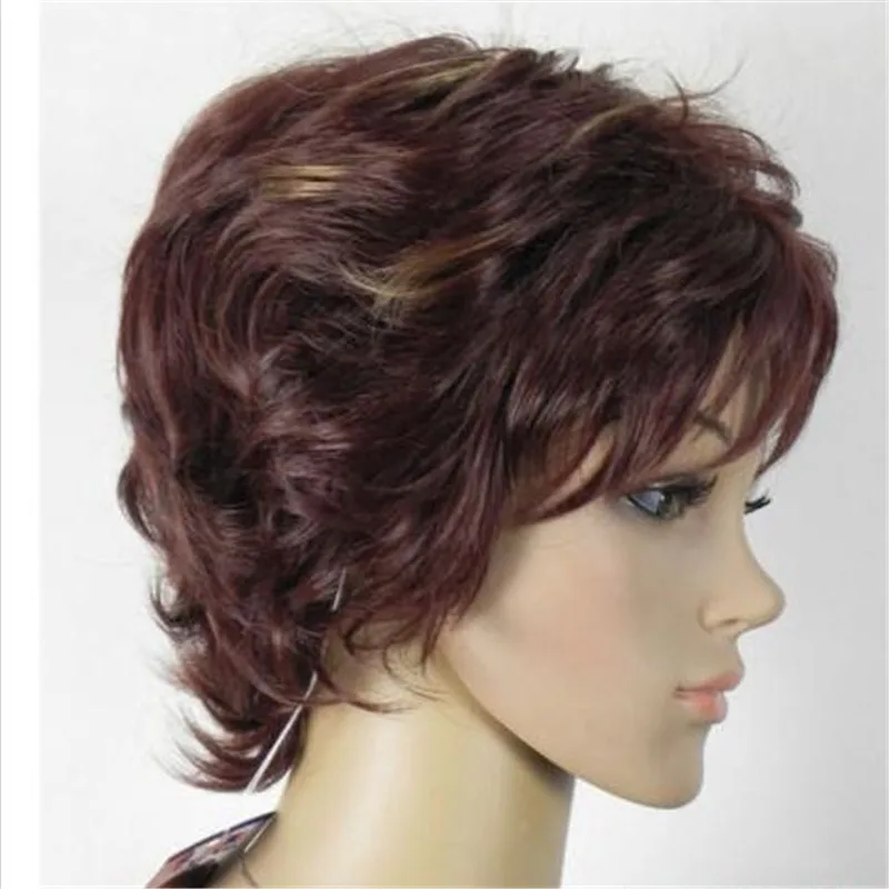 

Hot Sell Fashion Sexy Short Dark Brown Curly Women's Lady's Hair Wig
