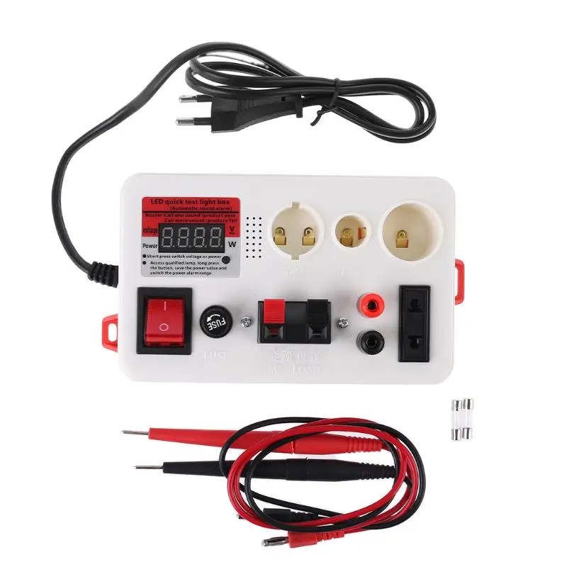 LED Quick Test Light Box Voltage Power Tester for E27 B22 E14 Lamp Bulb w Buzzer 95AA
LED Quick Test Light Box Voltage Power Tester for E27 B22 E14 Lamp Bulb w Buzzer 95AA