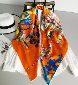 Women's 100% Pure Silk 12mm Satin Printed Big Square Scarf Wrap Kerchief 108cm 42.5" WJ060
Women's 100% Pure Silk 12mm Satin Printed Big Square Scarf Wrap Kerchief 108cm 42.5" WJ060