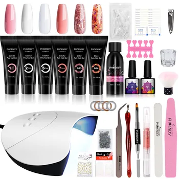 4PCS/6PCS Poly Nail Gel Set Top Base Coat 36W UV LED Nail Dryer Lamp Kit Nail Extension Art Tools Glitter Shiny Effect Gel
4PCS/6PCS Poly Nail Gel Set Top Base Coat 36W UV LED Nail Dryer Lamp Kit Nail Extension Art Tools Glitter Shiny Effect Gel