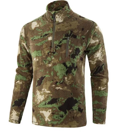 

Outdoor Fleece Warm Tshirt Men Autumn Winter Camouflage Sports Military Training Army Tactical T Shirts camisas masculinas