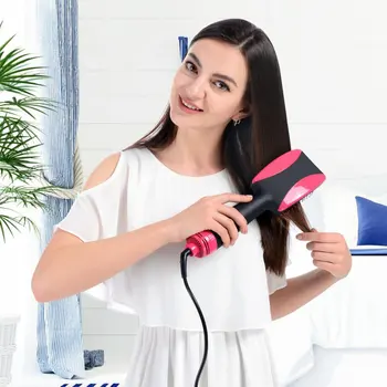 Anion Hot Air Comb ABS Heating Wire Plug In Lightweight Design Wet And Dry Dual-Use Vibration Massage Function