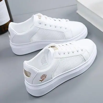 2020 spring new white shoes female breathable and autumn all-match board student net flat trendy | Обувь