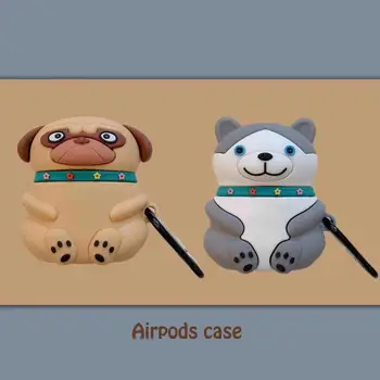 3D Cute Huskie Cartoon Pug Dog for Airpods 1 2 Headphone Case Silicone Headphone Cover Earphone Accessories with Keychain 
3D Cute Huskie Cartoon Pug Dog for Airpods 1 2 Headphone Case Silicone Headphone Cover Earphone Accessories with Keychain