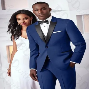 Mens Wedding Suits Plus Size 3pcs Costume Suits for Men Blue With Black Peak Lapel Masculino Terno Slim Groom men's suit
Mens Wedding Suits Plus Size 3pcs Costume Suits for Men Blue With Black Peak Lapel Masculino Terno Slim Groom men's suit