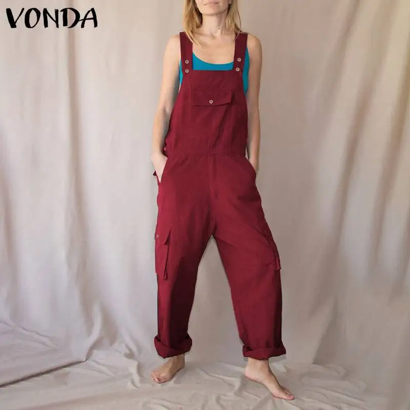 Casual Overalls Women's Autumn Long Jumpsuits 2020 Causal Solid Playsuits VONDA Cotton Linen Suspender Rompers Pockets Pants
Casual Overalls Women's Autumn Long Jumpsuits 2020 Causal Solid Playsuits VONDA Cotton Linen Suspender Rompers Pockets Pants