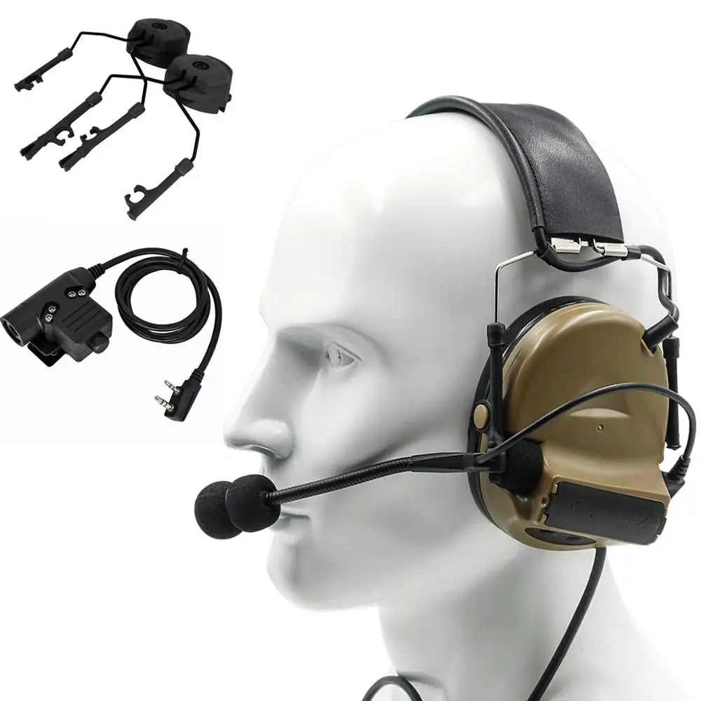Tactical PELTOR COMTAC II electronic shooting noise reduction hunting headset and tactical U94 PTT and ARC helmet track adapter
Tactical PELTOR COMTAC II electronic shooting noise reduction hunting headset and tactical U94 PTT and ARC helmet track adapter