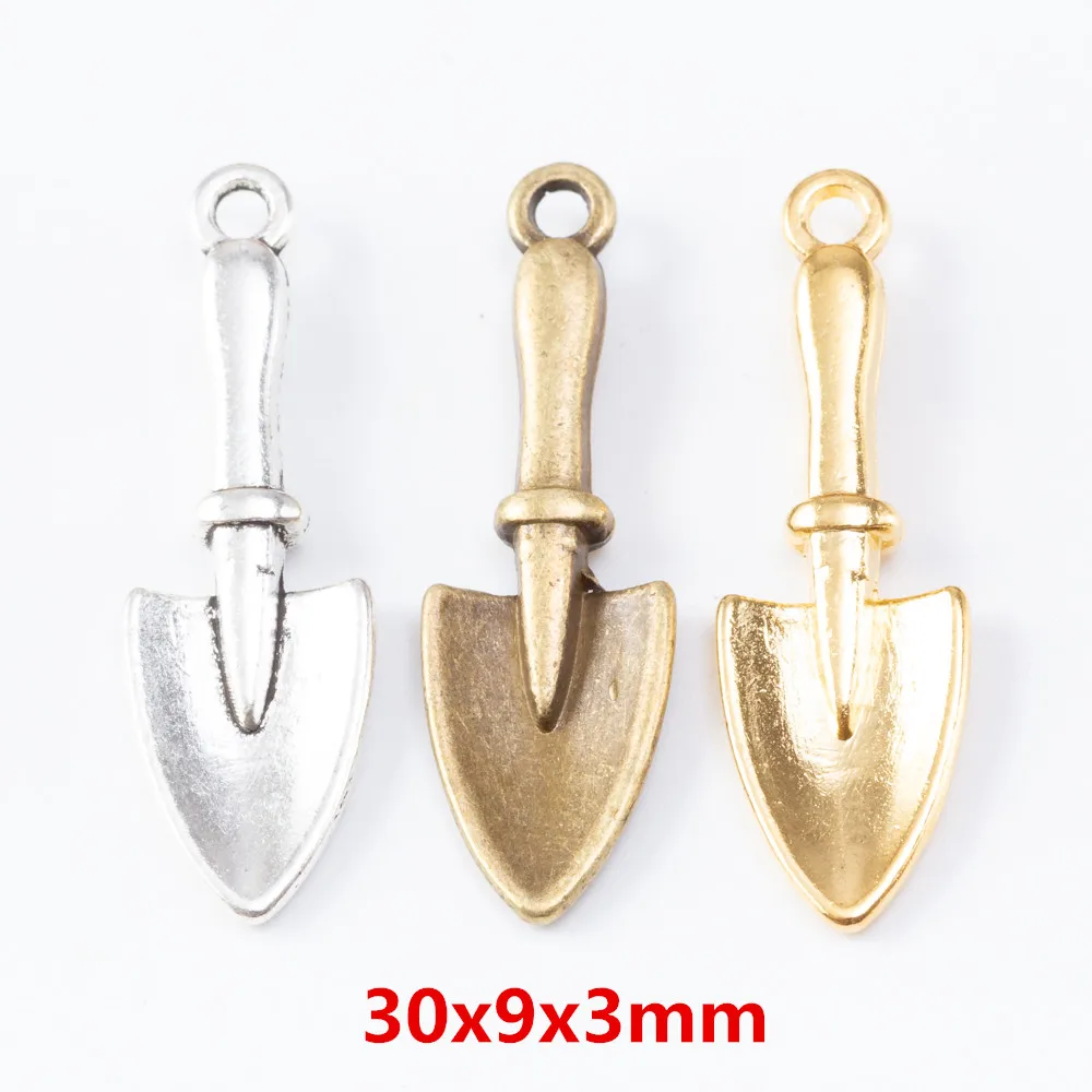 

130 pieces of retro shovel pendant zinc alloy pendant DIY European style jewelry making 7005