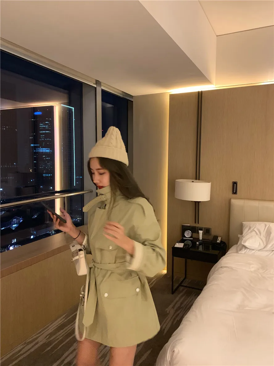 2019 Autumn New Style Short-height Trench Coat Middle Long Coat Women's Loose-Fit Versatile British Style Waist Hugging Overcoat
2019 Autumn New Style Short-height Trench Coat Middle Long Coat Women's Loose-Fit Versatile British Style Waist Hugging Overcoat