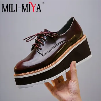 MILI-MIYA Casual Women Full Genuine Leather Platform Flats Lace-Up Round Toe Solid Color Fashion Street Shoes Size 34-40
MILI-MIYA Casual Women Full Genuine Leather Platform Flats Lace-Up Round Toe Solid Color Fashion Street Shoes Size 34-40
