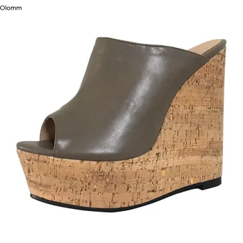 Olomm 2020 Handmade Women Platform Mules Sandals Wedges High Heels Sandals Open Toe Grey Casual Shoes Women US Plus Size 5-20
Olomm 2020 Handmade Women Platform Mules Sandals Wedges High Heels Sandals Open Toe Grey Casual Shoes Women US Plus Size 5-20