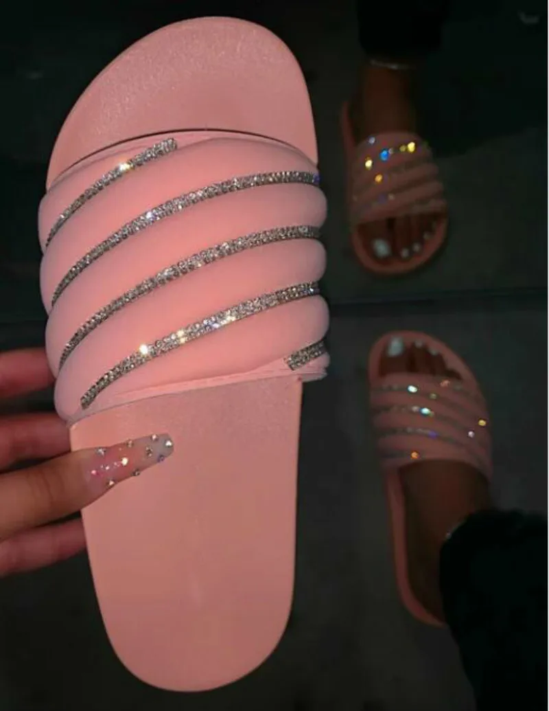 pink flip flops with bling