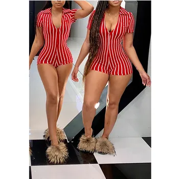 Fashion 2019 Women Sexy Short Playsuit Short Sleeve Striped Rompers Female Elastic Skinny Sexy Bodycon Party Bodysuits
Fashion 2019 Women Sexy Short Playsuit Short Sleeve Striped Rompers Female Elastic Skinny Sexy Bodycon Party Bodysuits