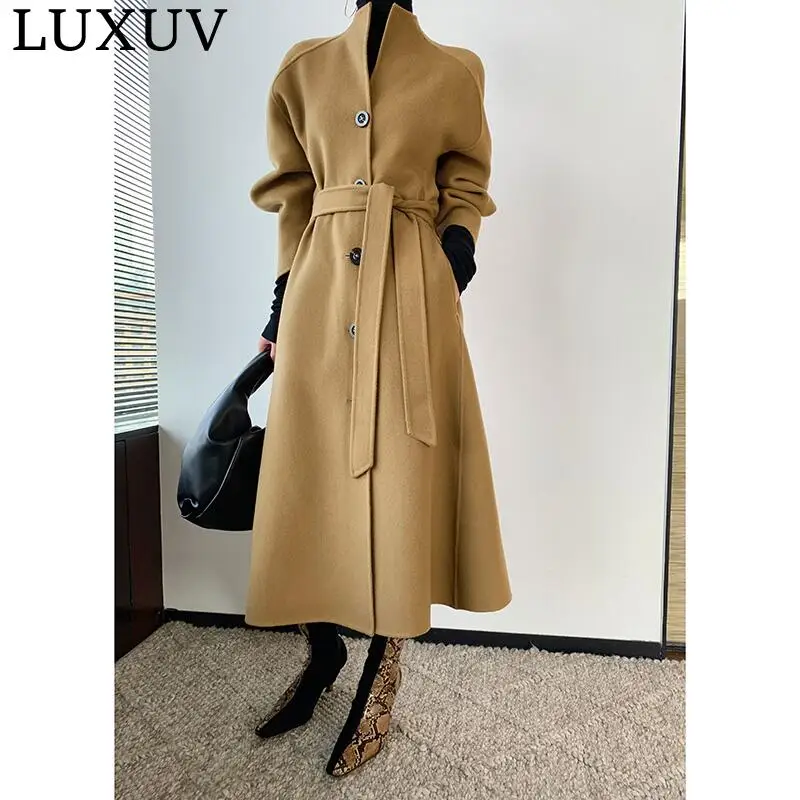 LUXUV Women's Tweed Jacket Wool Blends Mixtures Trench Coats Stuffed Overcoat TopCoat Quality Outerwear Poncho Elegant Comfort 
LUXUV Women's Tweed Jacket Wool Blends Mixtures Trench Coats Stuffed Overcoat TopCoat Quality Outerwear Poncho Elegant Comfort