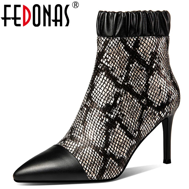 FEDONAS Sexy Women Pointed Toe Ankle Boots Classic Thin Heels Chelsea Short Boots Winter Genuine Leather Dancing Shoes Woman
FEDONAS Sexy Women Pointed Toe Ankle Boots Classic Thin Heels Chelsea Short Boots Winter Genuine Leather Dancing Shoes Woman