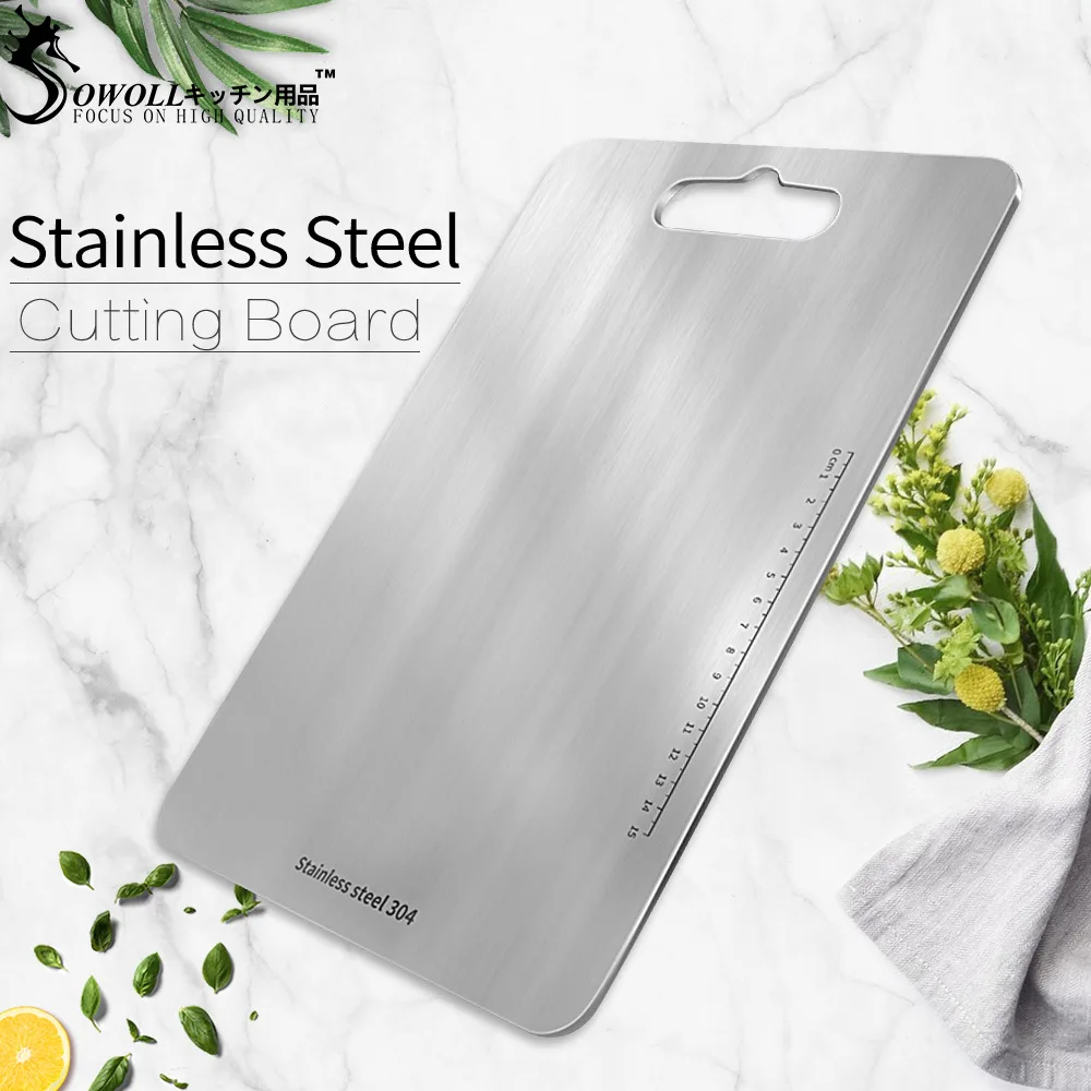 Sowoll 304 Stainless Steel Cutting Board Anti-bacterial Anti-rust Chopping Block High Quality Chopping Board Kitchen Accessory
Sowoll 304 Stainless Steel Cutting Board Anti-bacterial Anti-rust Chopping Block High Quality Chopping Board Kitchen Accessory