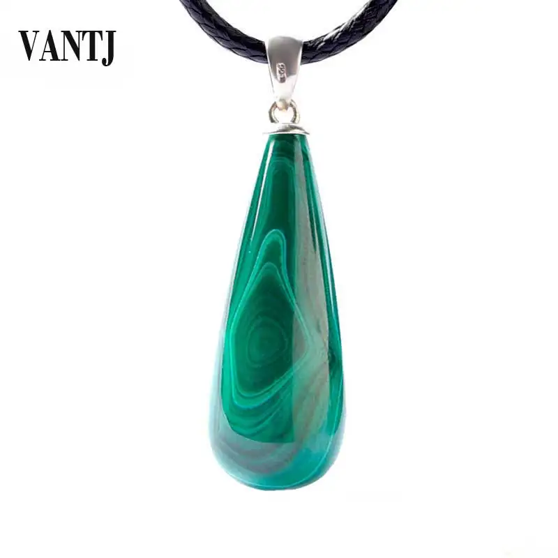VANTJ Natural Malachite Pendant Sterling 925 Silver Water Drop Beads 10*28mml Fine Jewelry For Woman Lady Man Party Gift
VANTJ Natural Malachite Pendant Sterling 925 Silver Water Drop Beads 10*28mml Fine Jewelry For Woman Lady Man Party Gift
