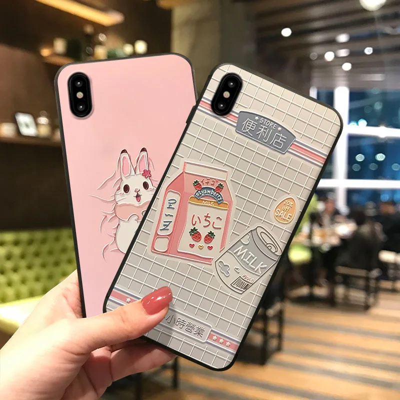 Cartoon Strawberry Embossed Soft Shell for iPhone XS MAX XR X 8 7 6S 6 Plus Coque Cute Store Milk Phone Case for OPPO R15 R17
Cartoon Strawberry Embossed Soft Shell for iPhone XS MAX XR X 8 7 6S 6 Plus Coque Cute Store Milk Phone Case for OPPO R15 R17