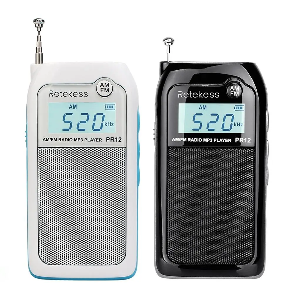 Retekess PR12 Mini Pocket Radio MP3 Music Player FM AM Digital Tuning Audio Receiver 9KHZ 10KHZ Radio Rechargeable Battery
Retekess PR12 Mini Pocket Radio MP3 Music Player FM AM Digital Tuning Audio Receiver 9KHZ 10KHZ Radio Rechargeable Battery