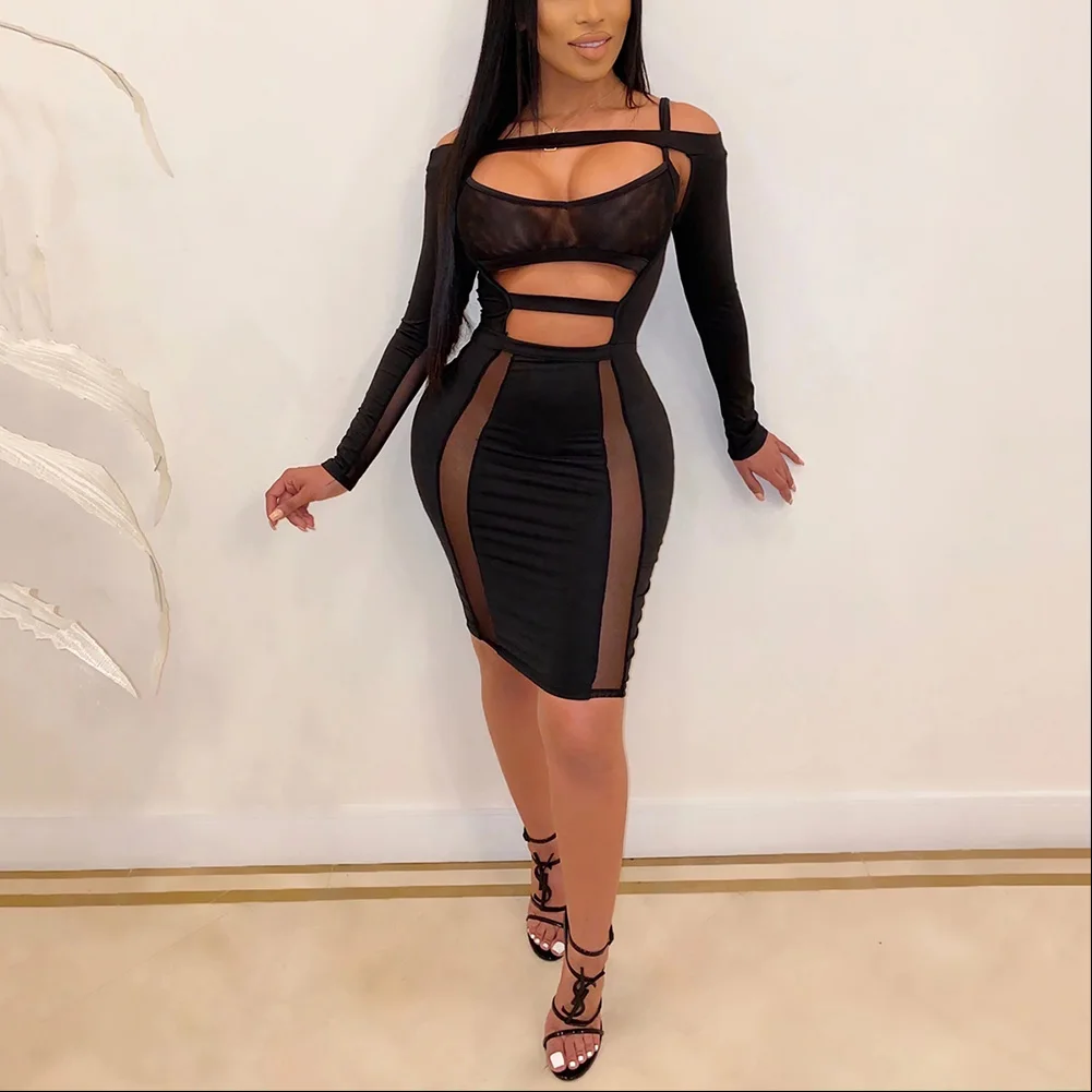 Bikitique Mesh Patchwork Open Cut One Shoulder Nightclub Sexy Dress Women Irregular Backless Party Dress Bodycon Dress
Bikitique Mesh Patchwork Open Cut One Shoulder Nightclub Sexy Dress Women Irregular Backless Party Dress Bodycon Dress