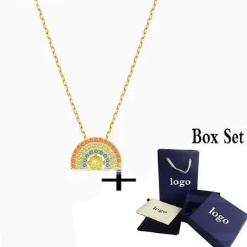 

MINA BEAR 2020 Fashion New Sparkling Dancing Rainbow Clavicle Necklace Cute, charming and romantic feminine jewelry