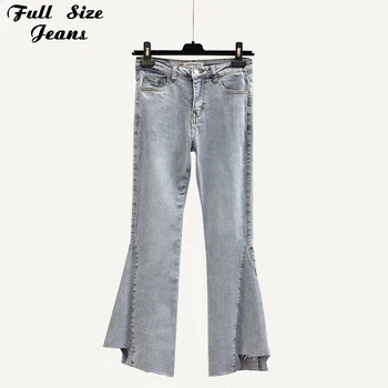 Plus Size Design Cut Hem Flare Ankle Length Jeans Mom 4xl Summer Spring Women Capris Denim Pants
Plus Size Design Cut Hem Flare Ankle Length Jeans Mom 4xl Summer Spring Women Capris Denim Pants