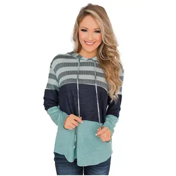 Contrast Color Striped Hoodie for Women Drawstring Loose Knitted Color Block Loose Hooded Sweatshirt Spring Caual Pullover Tops
Contrast Color Striped Hoodie for Women Drawstring Loose Knitted Color Block Loose Hooded Sweatshirt Spring Caual Pullover Tops