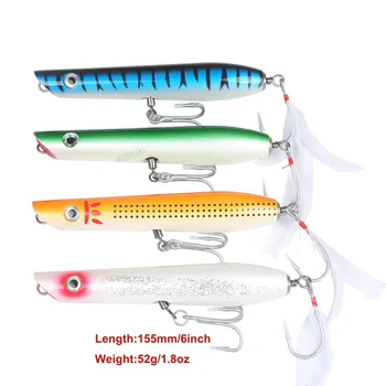 4Pcs Topwater Floating Pencil Fishing Lure 155mm 52g Sub Surface Dying Fish Lures Artificial Hard Wood Bait Pesca Fishing Tackle
4Pcs Topwater Floating Pencil Fishing Lure 155mm 52g Sub Surface Dying Fish Lures Artificial Hard Wood Bait Pesca Fishing Tackle