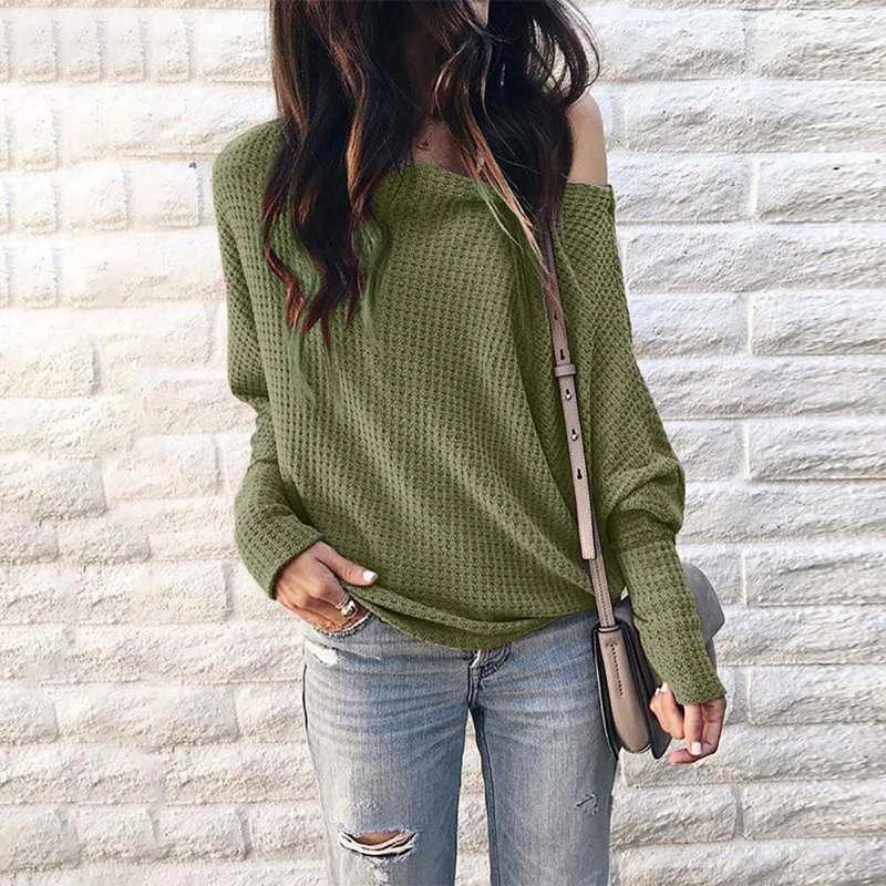 Women Sweaters One Shoulder Lantern Sleeve Irregular Tops Solid Color Autumn Ladies Pullover
Women Sweaters One Shoulder Lantern Sleeve Irregular Tops Solid Color Autumn Ladies Pullover