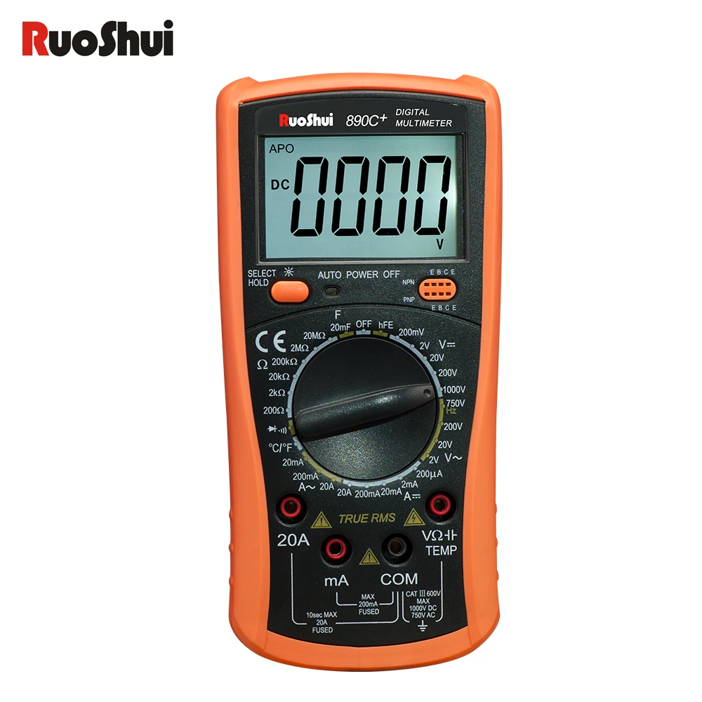 RuoShui High precision digital multi-meter true rms 2000 counts transistor tester with probes Capacitance Temperature multimeter
RuoShui High precision digital multi-meter true rms 2000 counts transistor tester with probes Capacitance Temperature multimeter