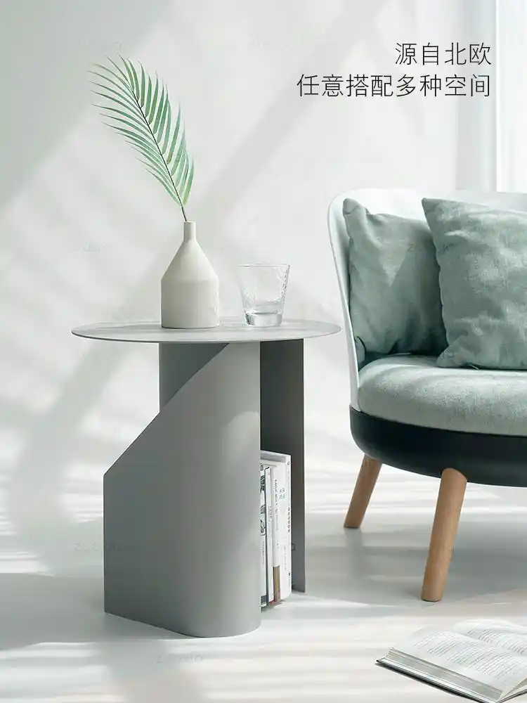 light luxury iron small coffee table simple modern bedroom